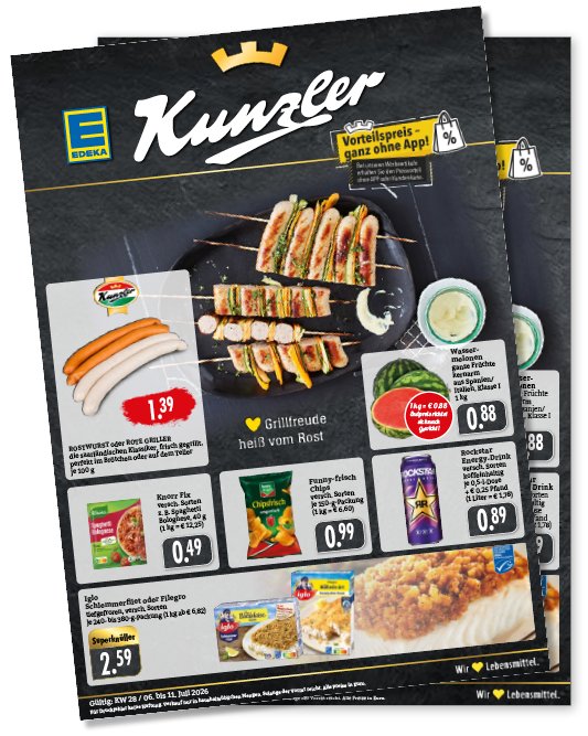 EDEKA_Kunzler, Vorteilspreis ganz ohne App. Wochenangebote KW28