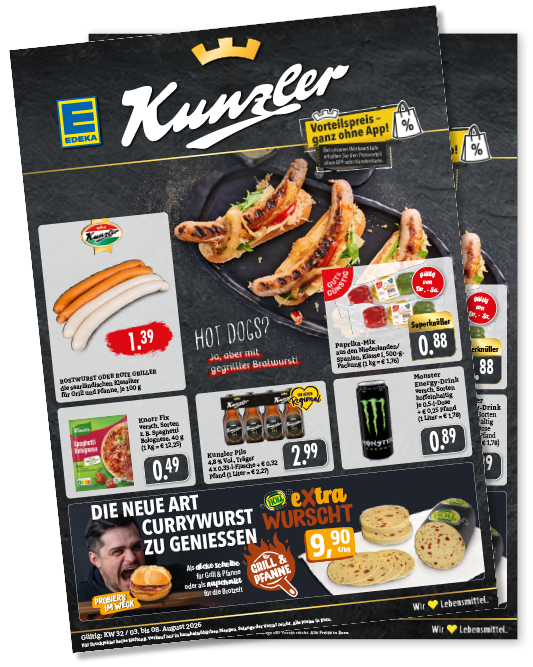 EDEKA_Kunzler, Vorteilspreis ganz ohne App. Wochenangebote KW32