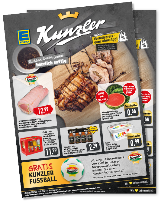 EDEKA_Kunzler, Vorteilspreis ganz ohne App. Wochenangebote KW33
