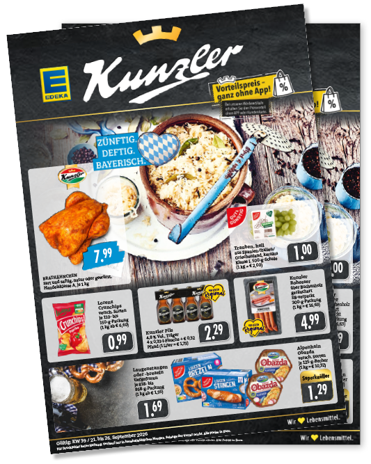 EDEKA_Kunzler, Vorteilspreis ganz ohne App. Wochenangebote KW39
